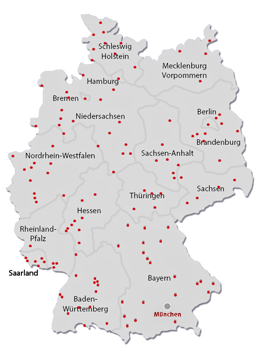 Bild Deutschlandkarte Fachteams